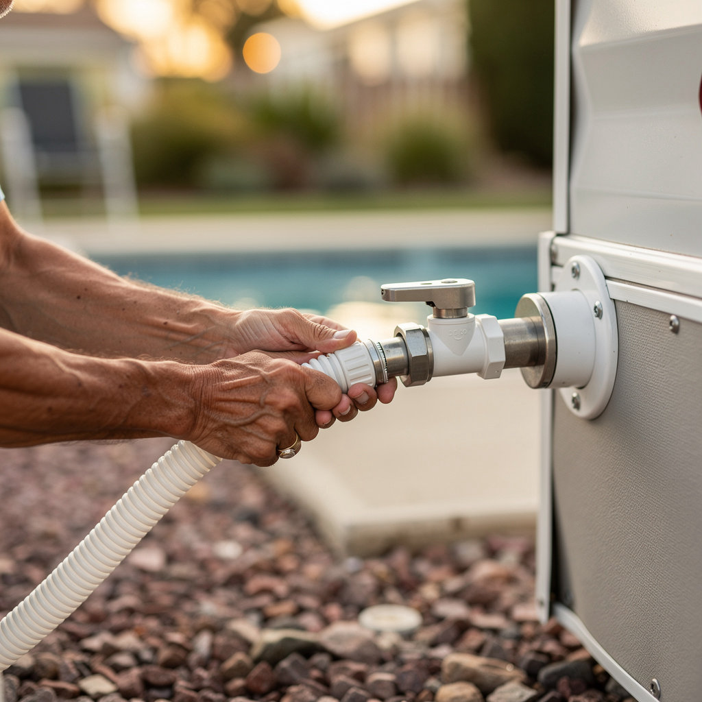 Coronado Palms Mobile Home & RV Park mobile home site with utilities in a peaceful 55+ community setting in San Diego